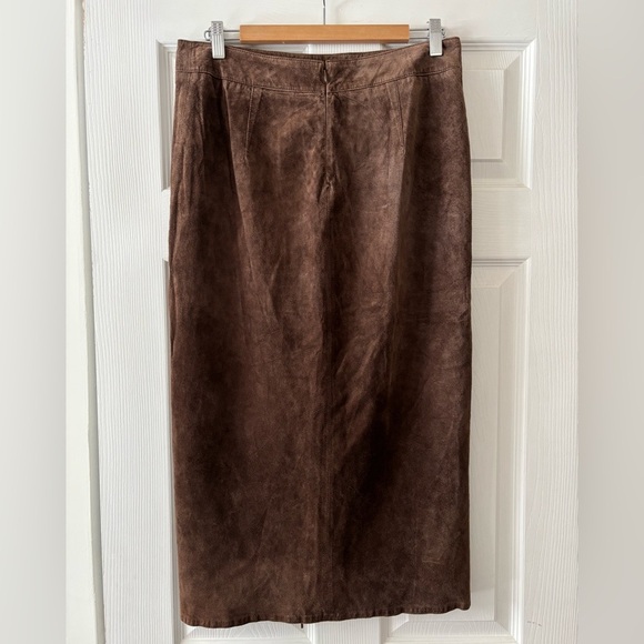 Vintage Genuine Suede Leather High Waisted Skirt - Picture 3 of 6
